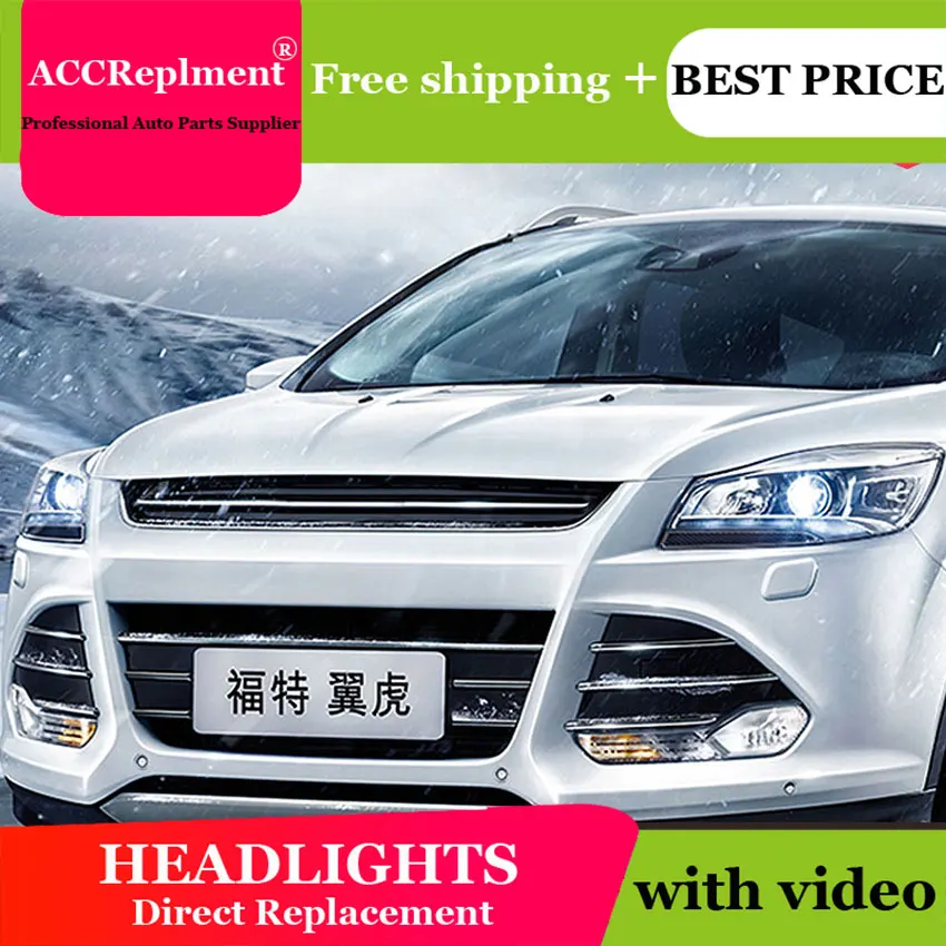 Автомобильный Стайлинг 2013-2016 для Ford Escape фары U angel eyes LED light bar Q5 bi xenon объектив
