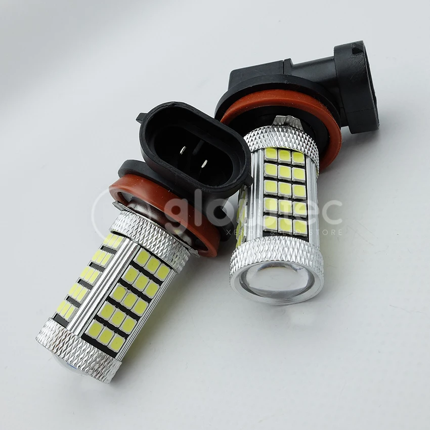 Передние противотуманные фары H8 LED 63SMD 2835 супер яркие белые Автомобильные GLOWTEC 2