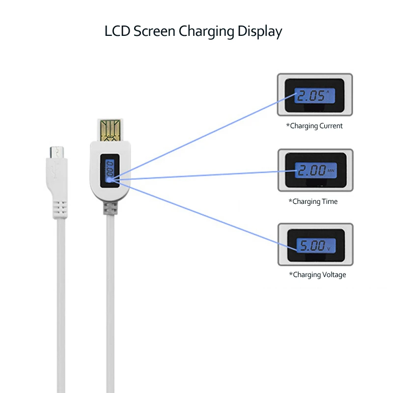 Кабель Micro USB STOD ЖК дисплей цифровой напряжение тока время зарядки для Samsung Huawei ZTE