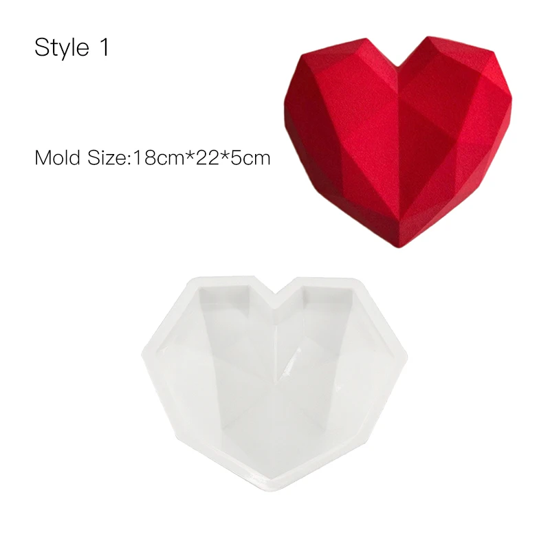 Style 1 Diniwell для украшения торта прессформы 3D силиконовые формы для выпечки инструменты Сердце Круглый пирожными шоколадом и брауни мусс сделать десерт Пан - Цвет: Style 1