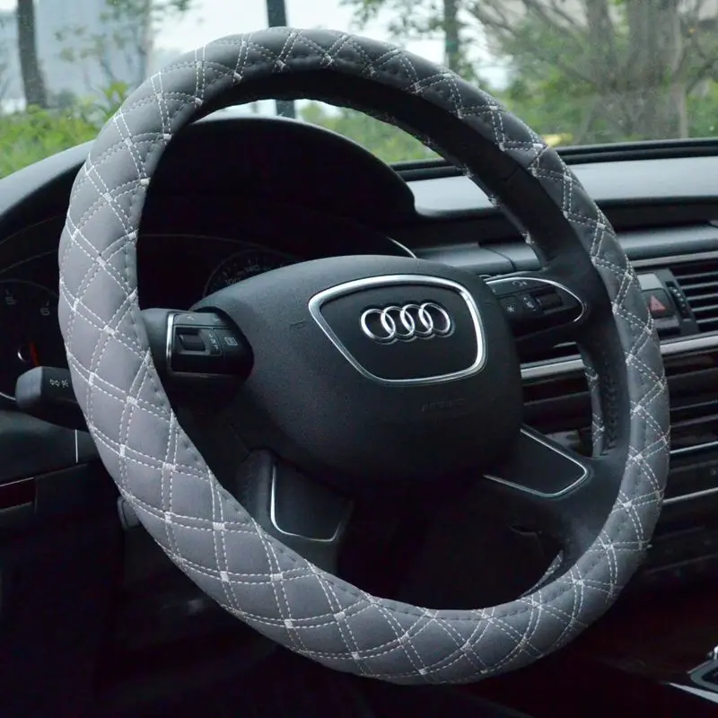 Red Wine Series CAR STEERING WHEEL COVER PU Leather 38cm Black Orange Beige Gray Cheap &amp Free Shipping | Автомобили и