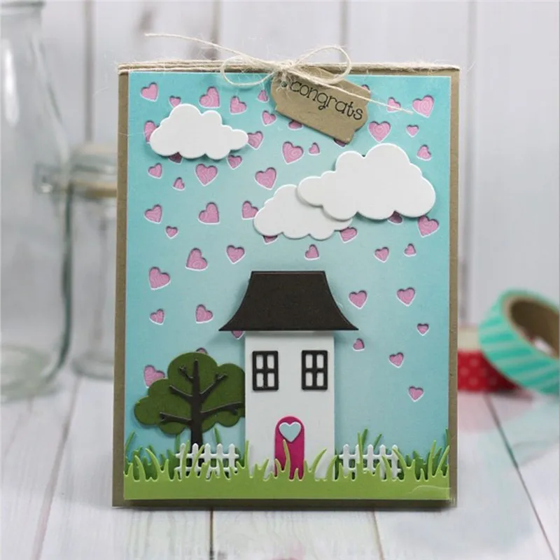 Falling Hearts Plate Cover металлические режущие штампы для скрапбукинга карты Альбом