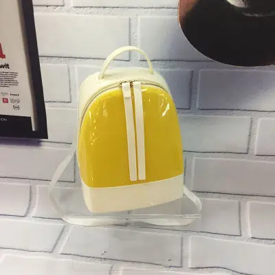 white-yellow Хит, яркие цвета, летние прозрачные рюкзаки, водонепроницаемые, ПВХ, школьные сумки, пластиковые, силиконовые, женские сумки через плечо, для девушек, S, L, размер 046 - Цвет: white-yellow
