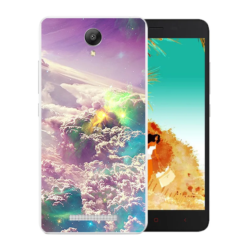 5 дюймов для Xiaomi Redmi Note 2 задняя крышка с рисунком звездного неба прозрачный мягкий