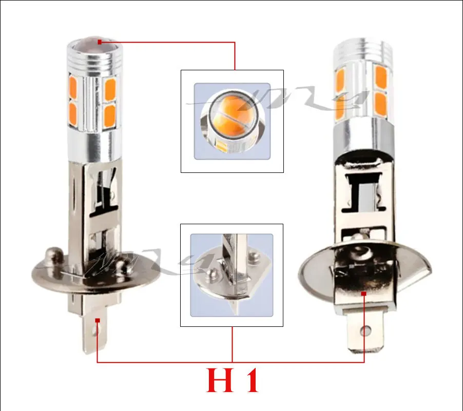 H1 светодиодный лампы Супер яркий белый Высокая мощность 10 SMD 5630 Автомобильные