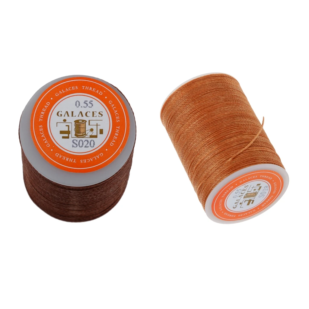 2 шт. Кожа ремесло ручной работы с вышивкой и круглым вощеной нити для шитья