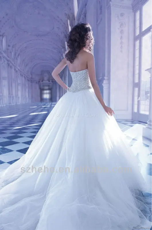 JM.Bridals CY1007 Fabulous Sweetheart Chapel train Pearls Tulle ball wedding gowns 2014 | Свадьбы и торжества