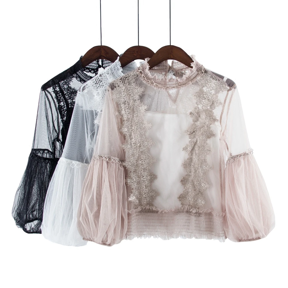 Missoov moda camisas весенне-осенняя стильная блузка женские милые топы сетчатые