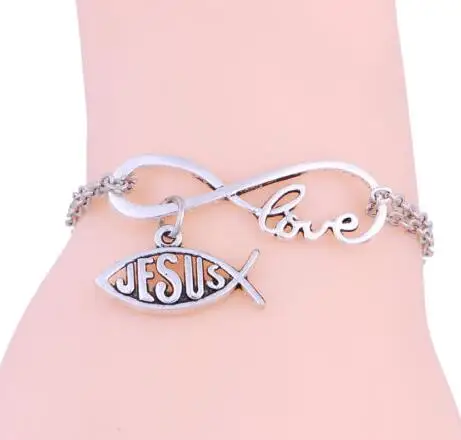 Винтажные серебряные браслеты на щиколотку с изображением собаки бесконечности