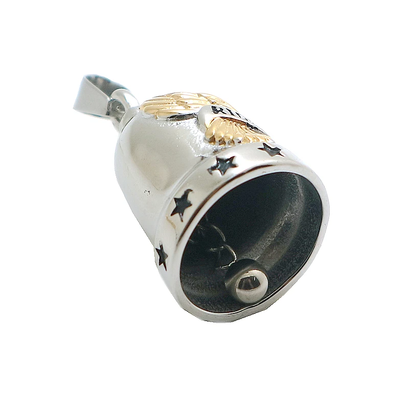 Унисекс 316L из нержавеющей стали крутая езда на жизнь, живая езда крутые звезды орла Байкер есть звуковое кольцо колокольчик кулон подарок