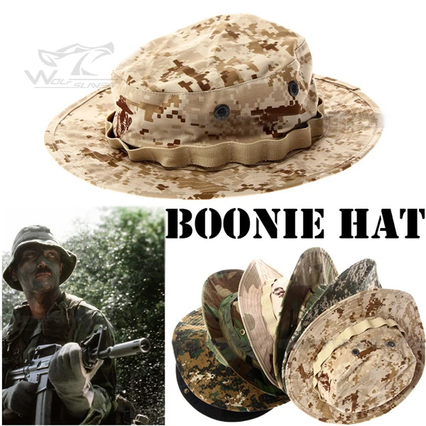 

Military Boonie Hat Airsoft Sniper Camouflage Tactical Caps Wide Brim Bucket Camping Hunting Fishing Hat fishing cap