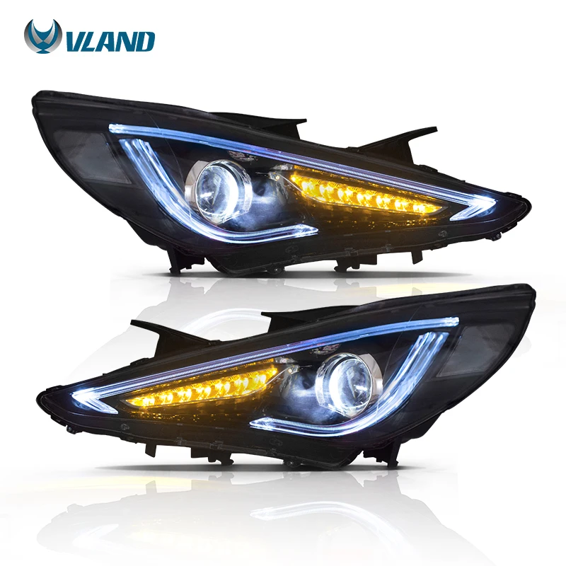Vland для 2011 2014 Hyundai Sonata фары новый дизайн СВЕТОДИОДНАЯ головная лампа в сборе Угол