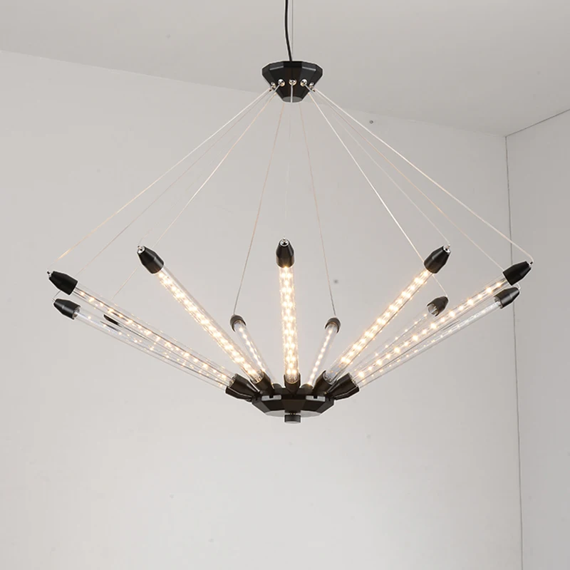 Современная лампа на подтяжках Lumiere светодиодная люменная фойе Rond Boule De Verre Noir или