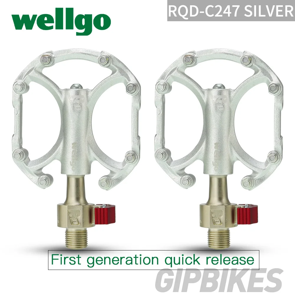 1nd generationsilver Wellgo C247 Сверхлегкий Алюминиевый сплав quick release ультралегкий, дорожный велосипед складные велосипеды для езды на велосипеде CroMo шпинделя - Цвет: 1nd generationsilver
