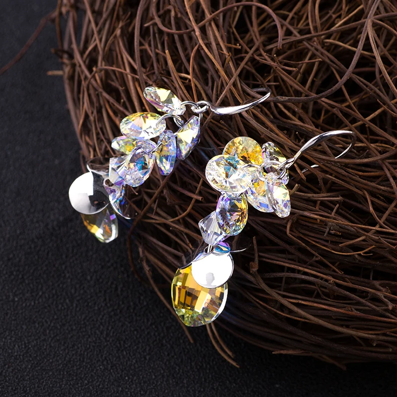 High Quality Austrian Crystal Pending Dangling Earrings For Women heart shape Fine Jewelry | Украшения и аксессуары