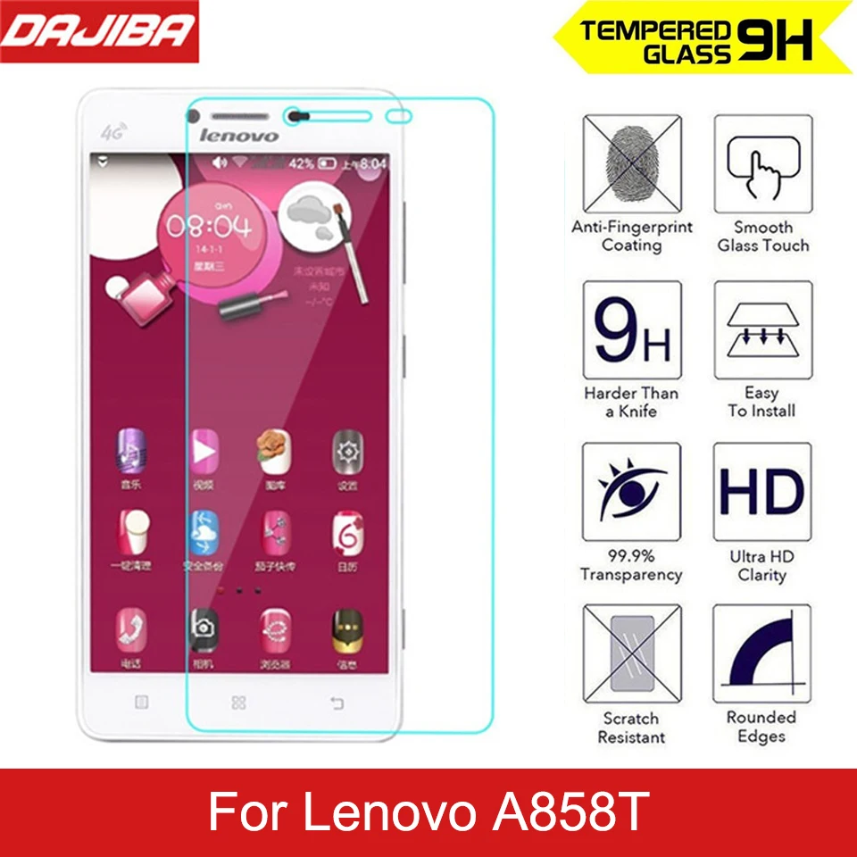 2.5D 9H закаленное стекло для Lenovo A858T Защитная пленка экрана оригинальный ЖК-дисплей