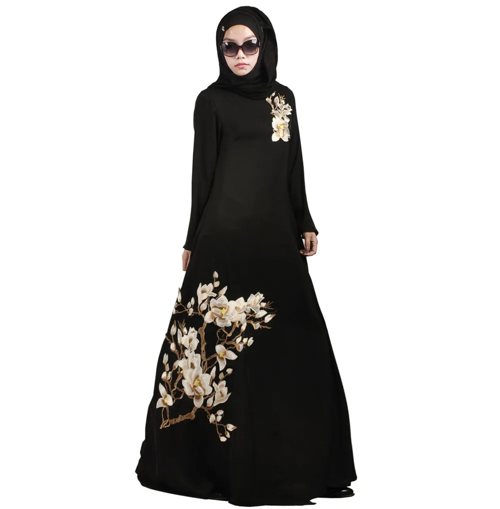 Ramadan Fashion Muslim Abaya Islamic Clothing For Women Jilbab Dubai caftan Djellaba lace embroidered dress | Тематическая одежда