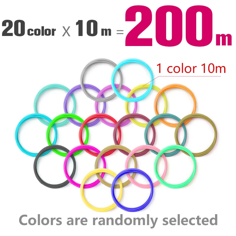 Качественный продукт пластик для 3д ручки 20 цветов 1.75mm abs пластик 1.75mm pla пластик абс-пластик 3d pen plastic 3d plastic filament 3d пластик абс-пластик abs plastic 3d plastic filament pla plastic 3d ручка Смола - Цвет: 20color10M total200M