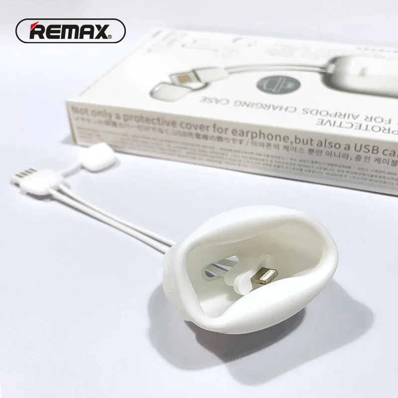 REMAX 2.1A 90 мм телефон зарядный кабель силиконовый чехол Защитный чехол анти-шок мягкая кожа чехол для iPhone Airpods