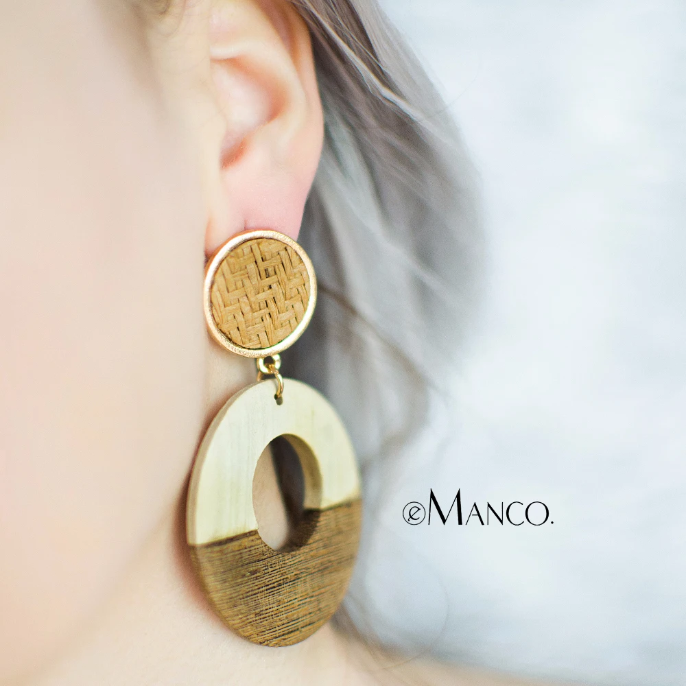 earrings for women drop jewelry alloy wooden pendant circle dangle aretes de mujer modernos 2018 | Украшения и аксессуары