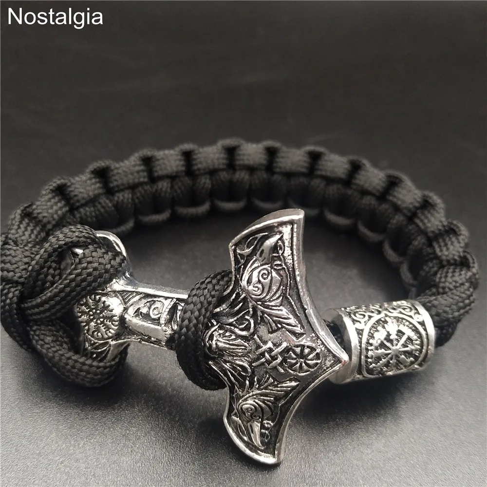 Мужской браслет Коловрат Odin Raven Aegishjalmur славянские шармы Runas Vikingas Thor Молот