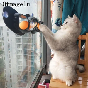 Тренировочные игрушки для домашних животных, кошек, Когтеточка, мячи, игрушка, стеклянное окно, присоска, трековые мячи, игрушки для котят, товары для домашних животных, аксессуары