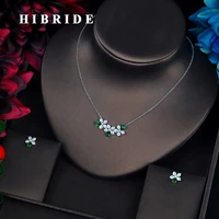 hibride beauty marquised cut cz jewelry sets cubic zirconia chain pendant necklace set wedding party jewelry accessories n 663