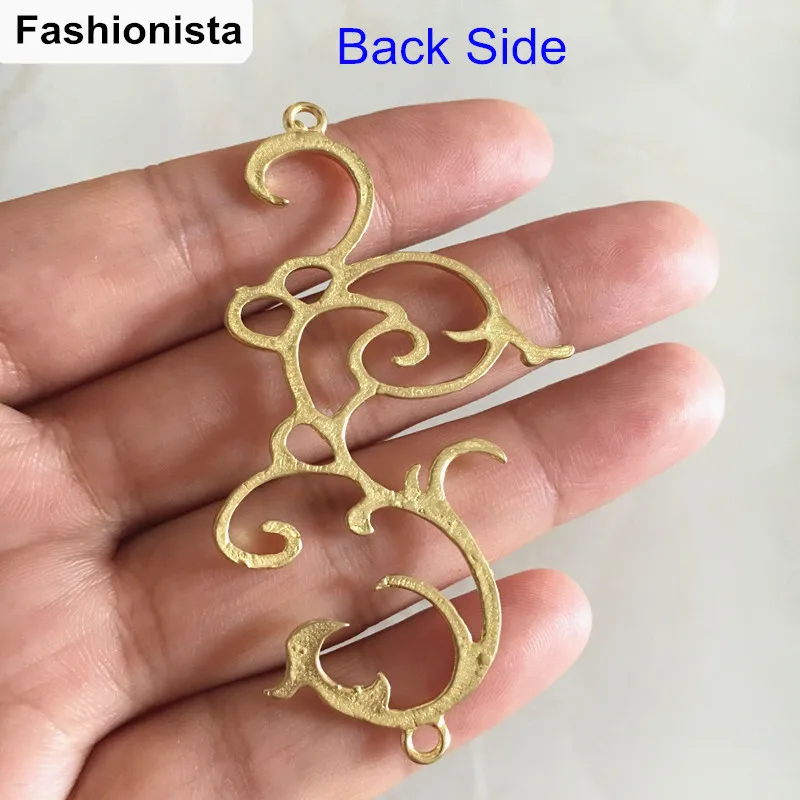 Бесплатная доставка 6 шт. изготовленных из филигранной латуни соединителей 65*38 мм