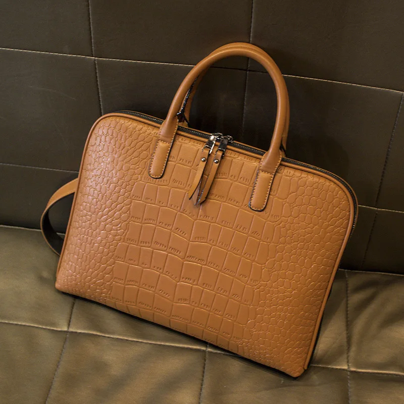 Brown Женский портфель, сумка для ноутбука Macbook Air, кожаная сумка, женская сумка, 13,3, 14 дюймов, через плечо, Офисные Сумки для Matebook, Asus, acer - Цвет: Brown