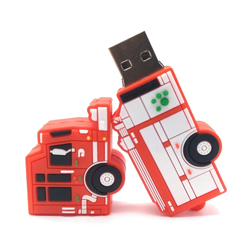 Usb флеш накопитель с мультяшными рисунками пожарных грузовиков 4 ГБ 8 16 32 64 карта