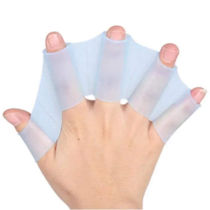 1 Pair Frog Silicone Hand Swimming Fins Handcuffs Flippers Swim Palm Finger MC889