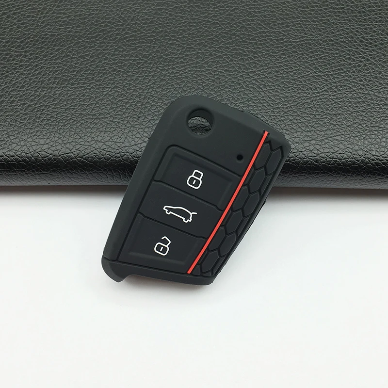 3 Buttons Fob Silicone Case Cover For VW Polo 2016 Golf 7 MK7 Skoda Octavia Combi A7 Seat Leon Ibiza Protective shell | Автомобили и
