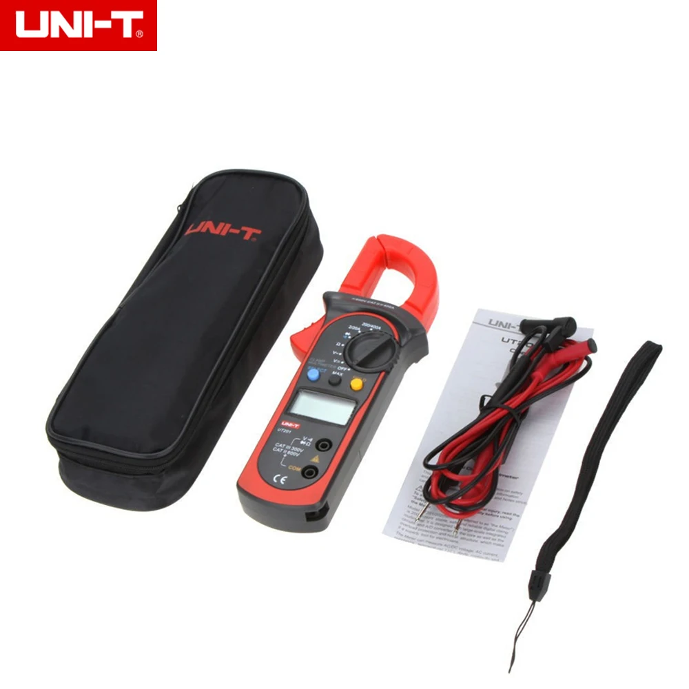 

UNI-T UT201 LCD Digital Clamp Multimeter Ohm DMM DC AC Current Voltmeter