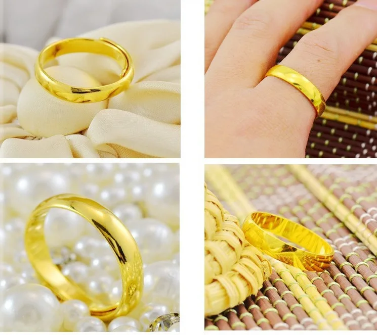 New 14k yellow gold plated placer concise Adjustable Open Ring High Quality Fashion | Украшения и аксессуары