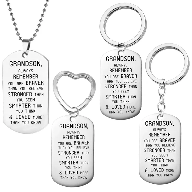 Длинное ожерелье с подвеской из нержавеющей стали «любимый больше, чем вы знаете», модные ожерелья для мужчин, подарки внукам на день рождения