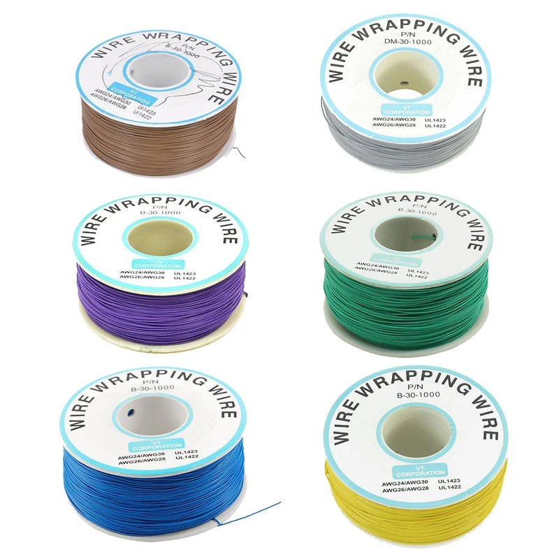 Fio de Cobre Estanhado Isolamento 30awg Teste Cabo de Embrulho Rolo com Multi Cor 300m de