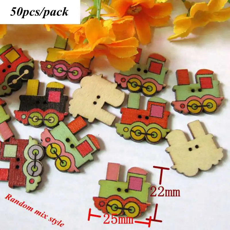 Style 29 50pcs 30/40/50 шт 2 отверстия деревянные пуговицы для Скрапбукинг ремесла Сделай Сам детские, для малышей Костюмы швейная декоративные пуговицы для рукоделия животных L-4 - Цвет: Style 29 50pcs