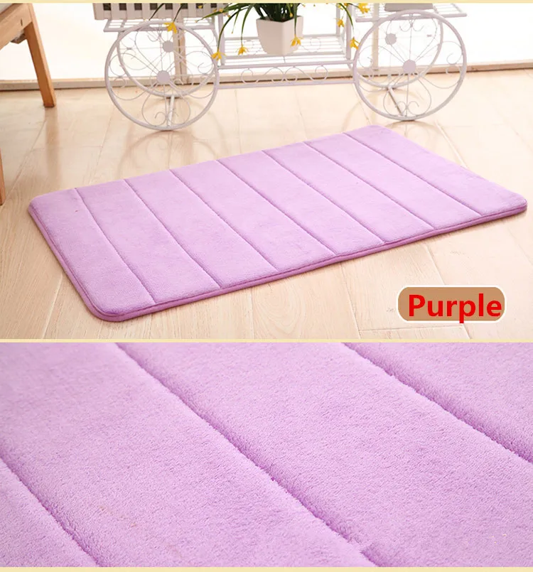 purple 40*60 см коврик для ванной, коврик для ванной комнаты, водопоглощающий ковер, ворсистый коврик с эффектом памяти, коврик для ванной, кухонный пол - Цвет: purple