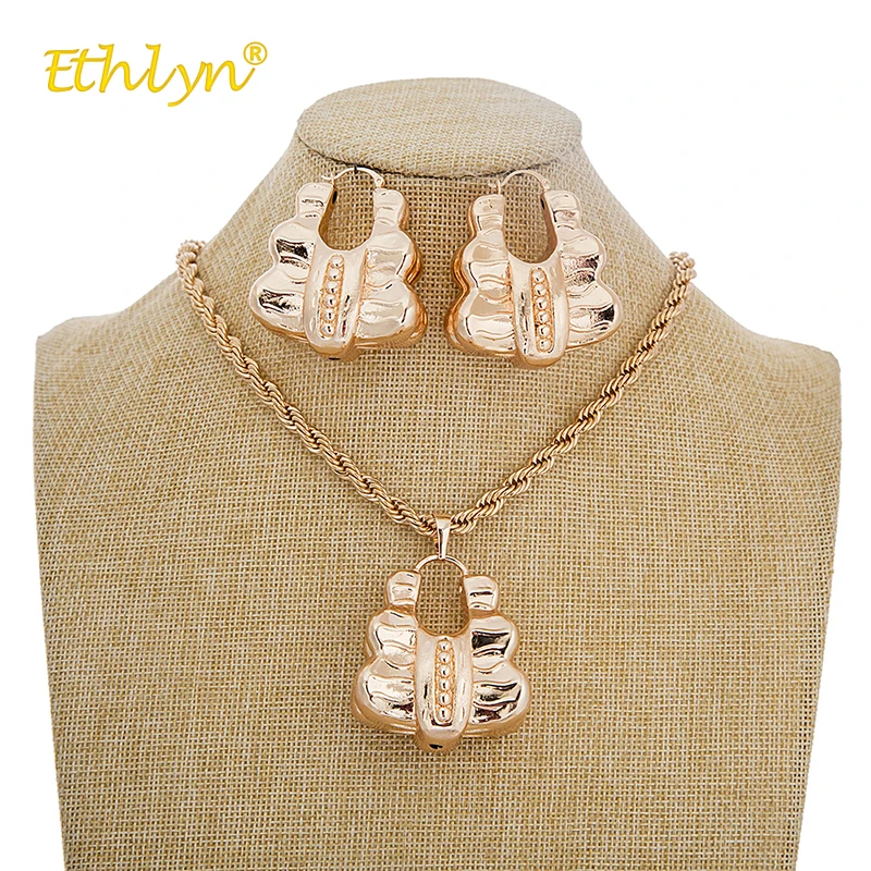 Комплект ювелирных украшений Ethlyn женское ожерелье с большим кулоном и серьги