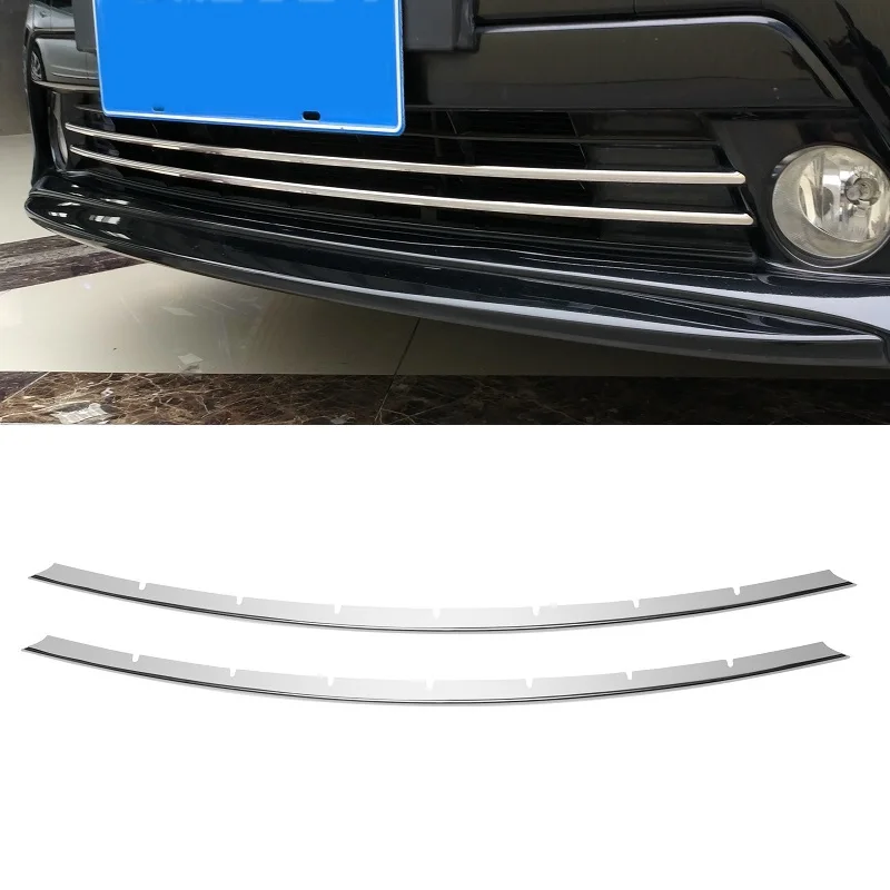 bumper grill molding Хромированная нержавеющая сталь 304 защита переднего бампера для губ защитная накладка для гриля аксессуары для автомобиля для Toyota Prius ZVW30 - Название цвета: bumper grill molding