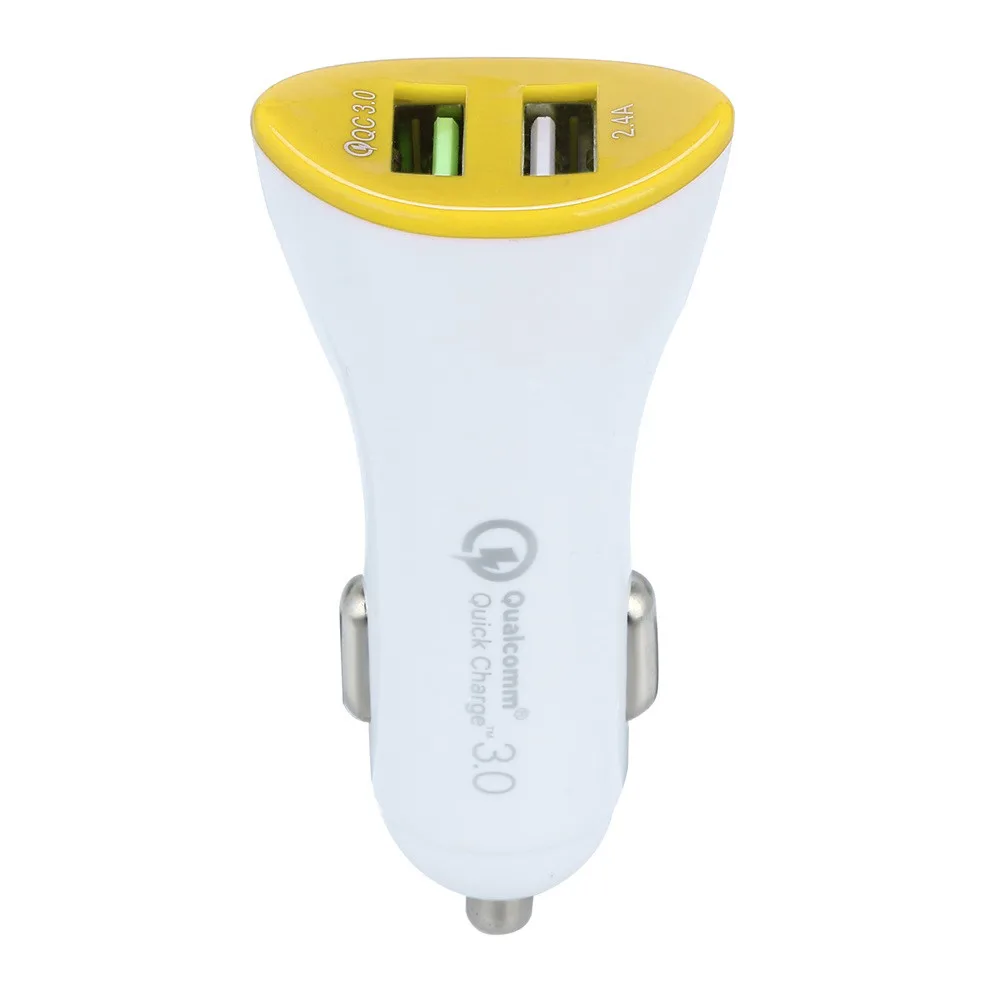 Автомобильное зарядное устройство с двойным Usb 5 В 2.4A Быстрая зарядка QC3.0 12-24 в