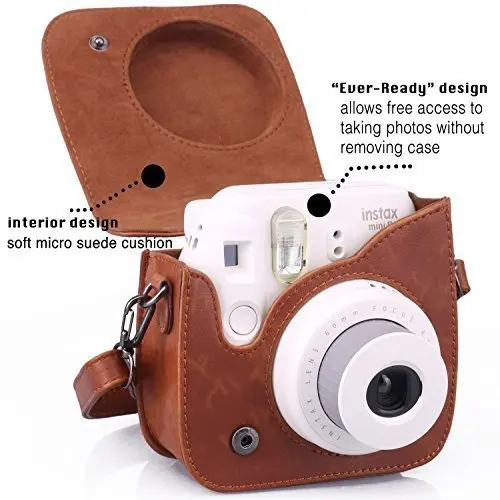 Коричневая сумка из искусственной кожи на ремне чехол для FUJIFILM Instax Mini8 Mini 9