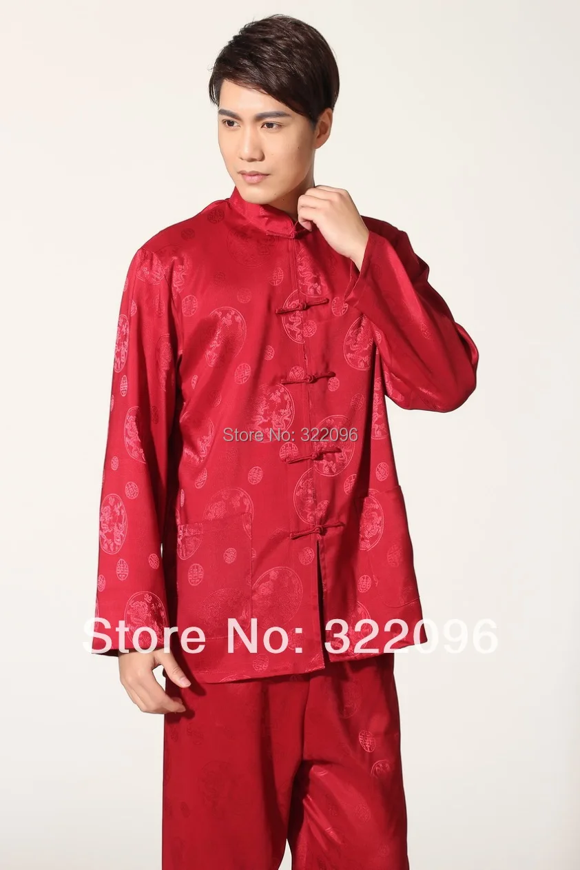 

Shanghai Story hot sale chinese traditional men kung fu suit Tai chi suit kung fu uniform performance set Red