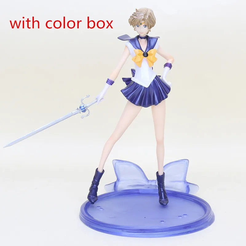 Uranus with box 20 см Сейлор Мун фигурки Tenoh Haruka Uranus Kaiou Michiru Neptune ПВХ фигурка модель игрушки - Цвет: Uranus with box