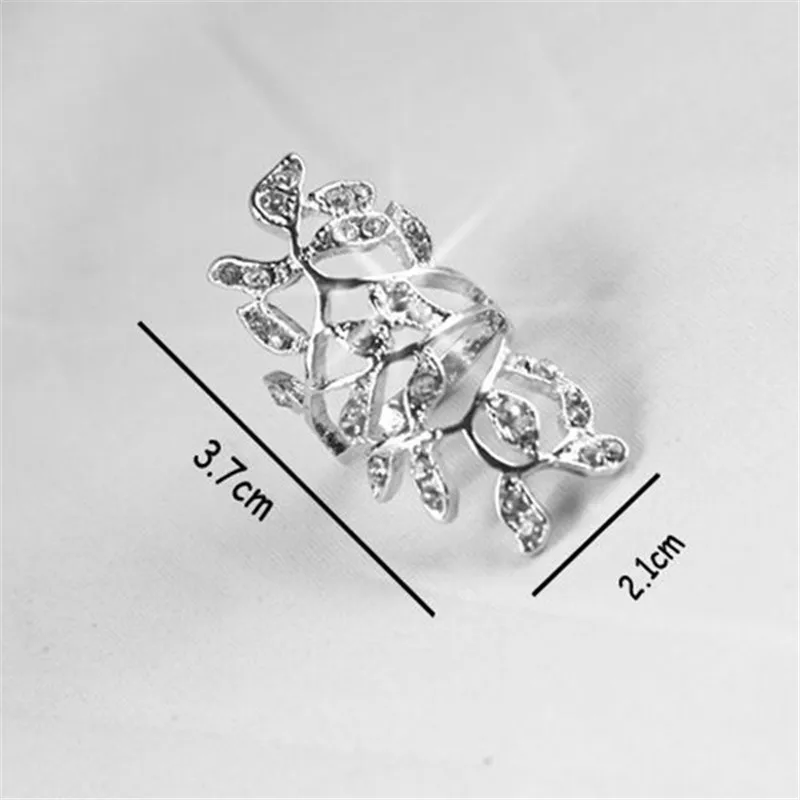 Горячее элегантное женское яркое кольцо полное золото/серебро кристалл полый