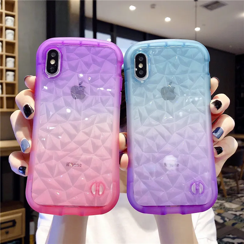 Прозрачный мягкий чехол из ТПУ с 3D бриллиантами для iPhone 7 8 Plus силиконовый защитой