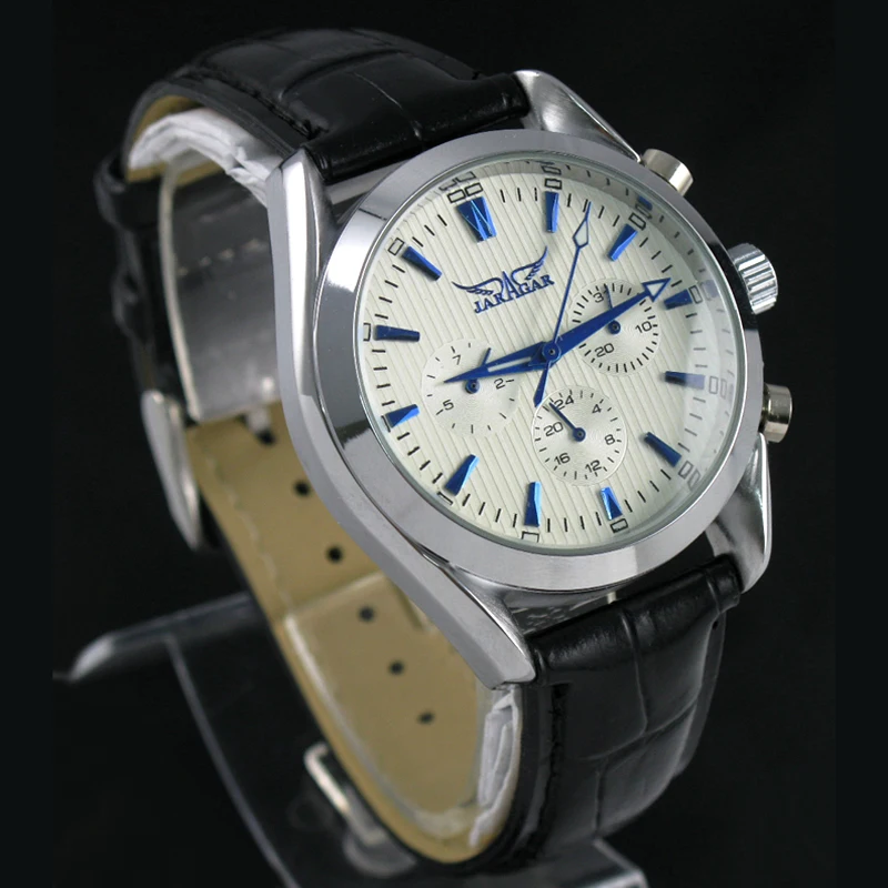 2018 роскошные классические механические часы черный ремешок из натуральной кожи