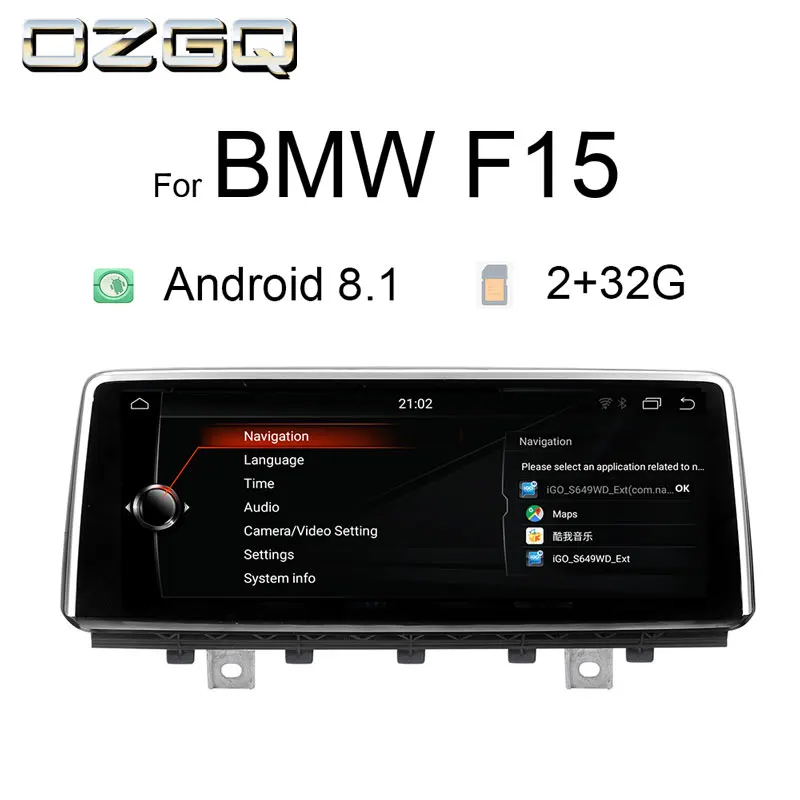 OZGQ 10 25 дюймов Android 8 1 Система Авто Радио Bluetooth плеер головные уборы для 2014 2016 BMW X5
