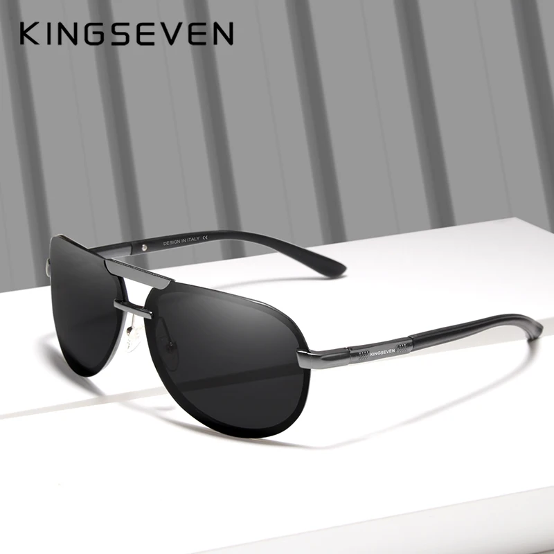 KINGSEVEN, фирменный дизайн, новые поляризованные солнцезащитные очки без оправы, для мужчин и женщин, для вождения, оправа пилот, солнцезащитные очки, мужские очки, UV400, Gafas De Sol