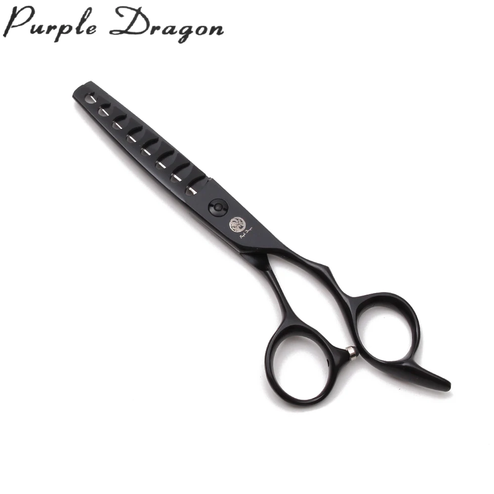 Z9122 6&quot 17cm JP 440C Purple Dragon Black Hairdressing Scissors Cutting Thinning Shears Willow Leaf Shape Hair | Красота и